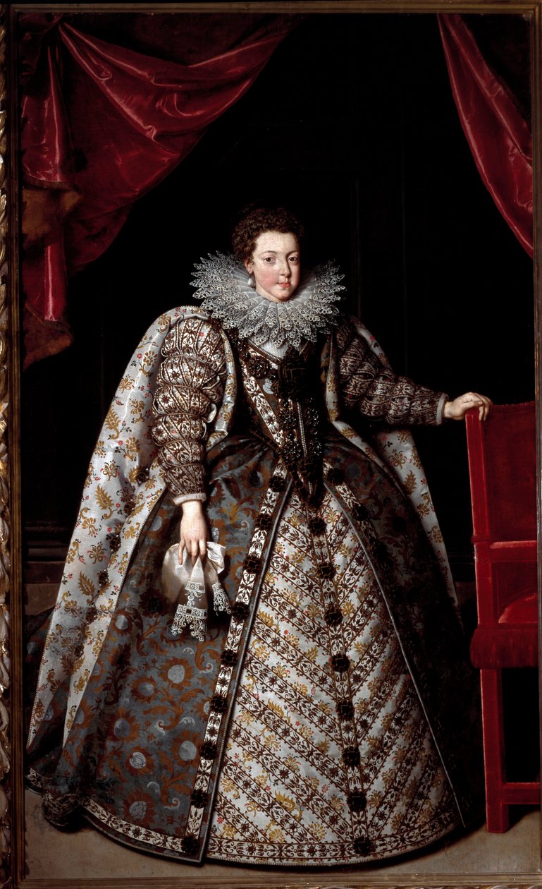 Portret Elżbiety z Francji (Elisabeth de Bourbon) autorstwa Frans II Pourbus