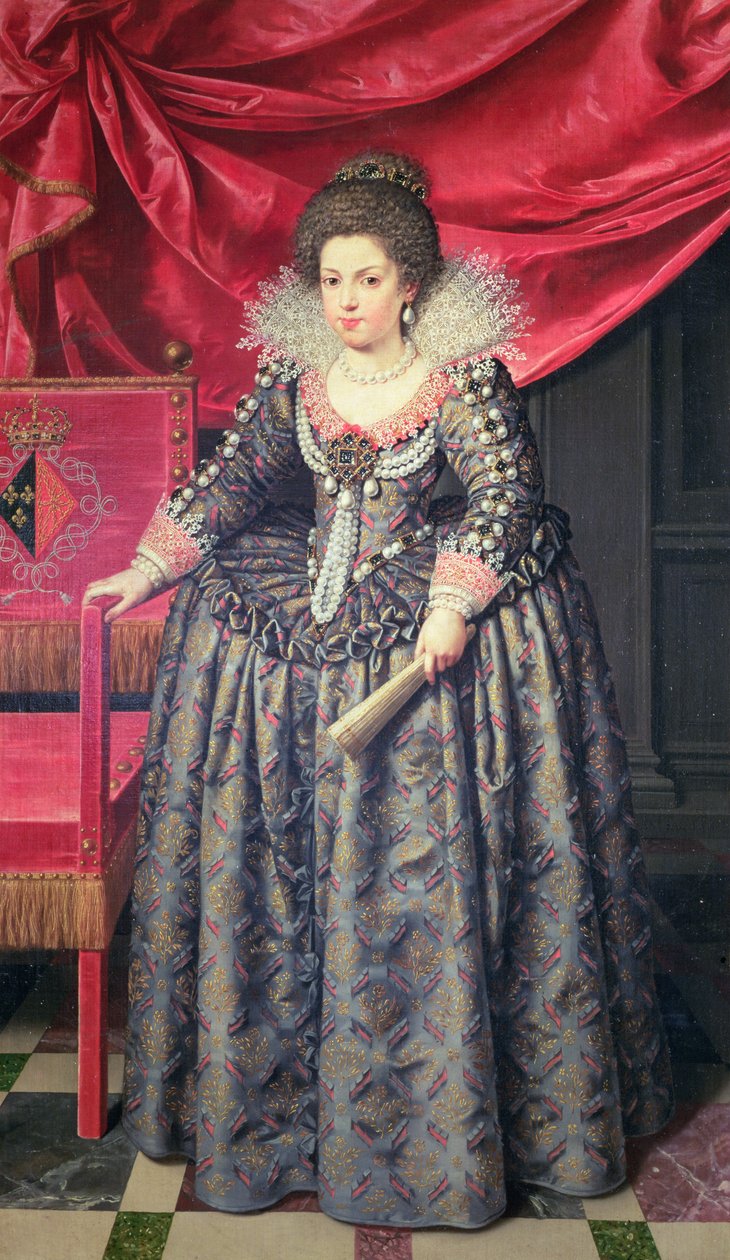 Portret Elżbiety Francuskiej (1602-44), córki Henryka IV i Marii Medycejskiej, 1611 autorstwa Frans II Pourbus
