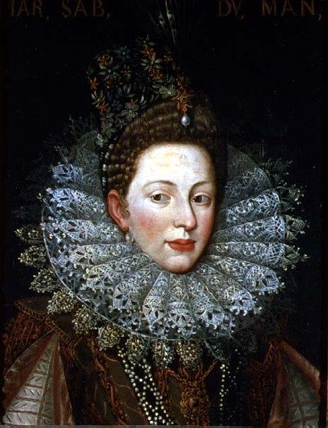 Portret Małgorzaty Gonzagi, księżnej Sabaudii autorstwa Frans II Pourbus