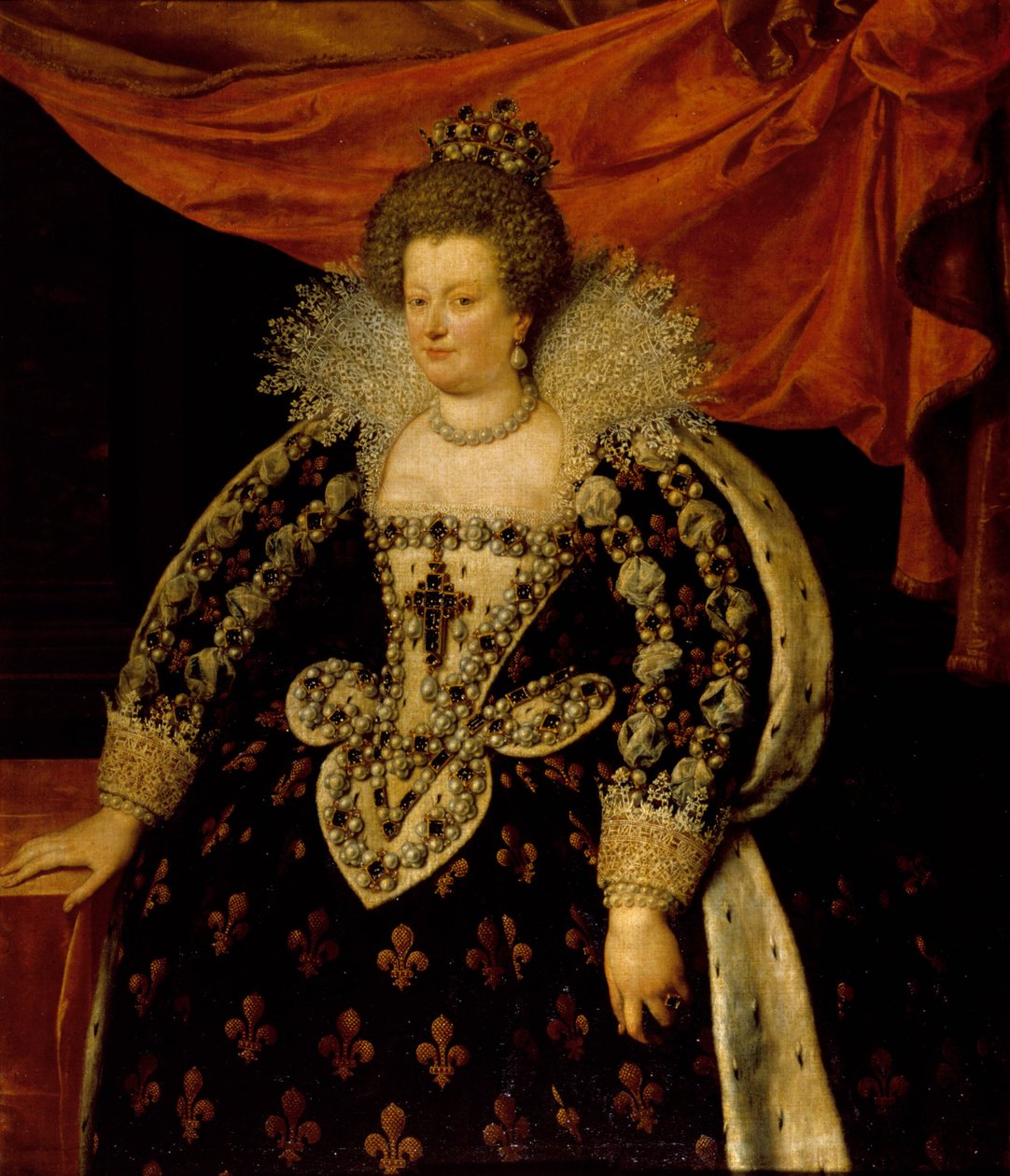 Portret Marii de Medici (1573-1642) autorstwa Fransa Pourbusa Le Jeune (Francois (Franz) Porbus autorstwa Frans II Pourbus