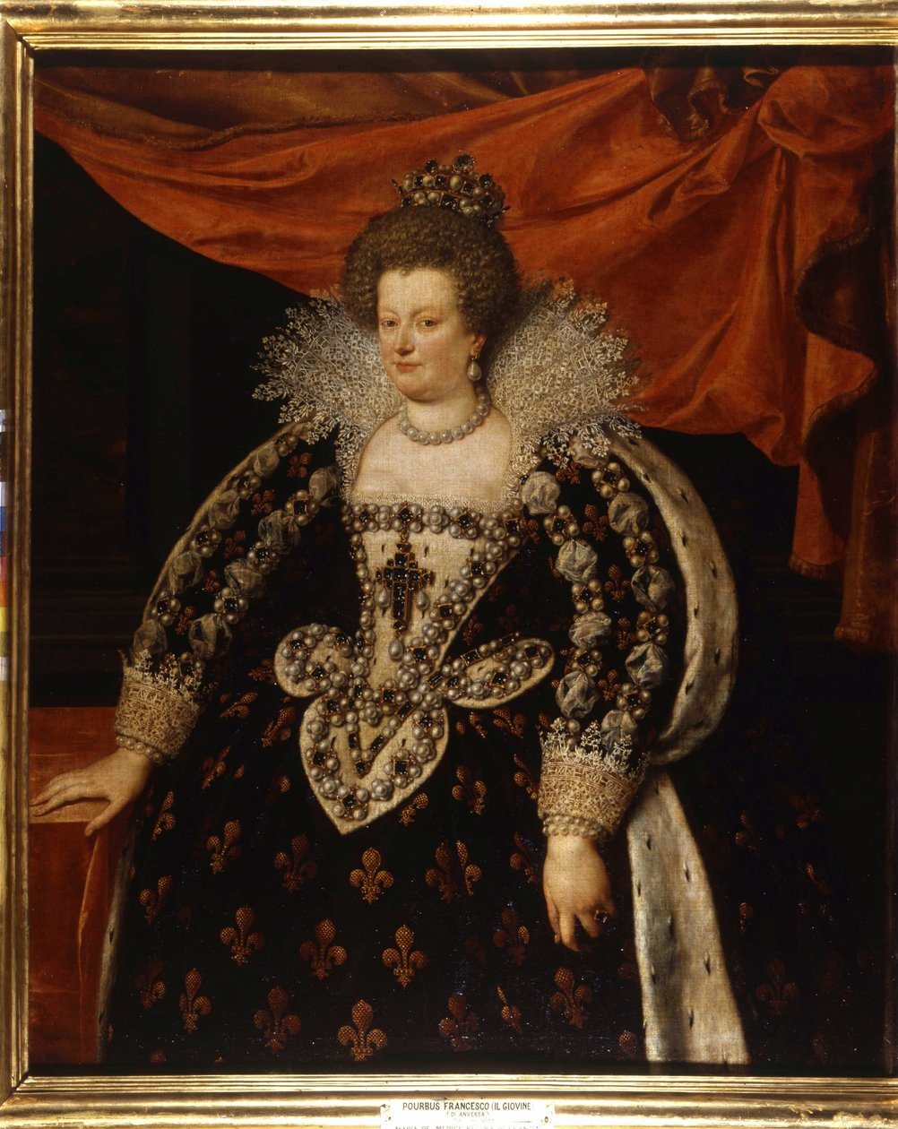 Portret Marii Medycejskiej (1573-1642), żony Henryka IV i matki Ludwika XIII. Obraz Fransa Pourbusa Le Jeune (Francois (Franz) Porbus autorstwa Frans II Pourbus