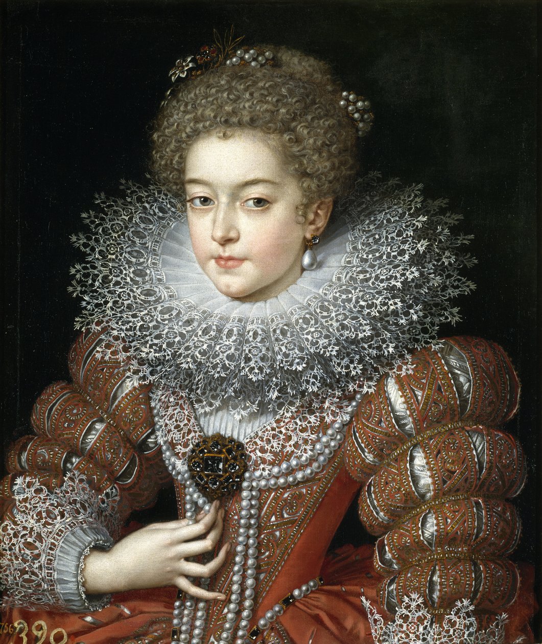 Portret królowej Elżbiety Francuskiej (1602-1644), królowej małżonki Hiszpanii autorstwa Frans II Pourbus