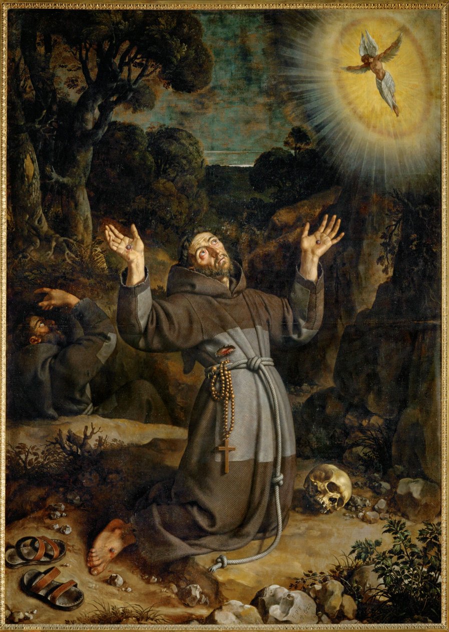Święty Franciszek z Asyżu otrzymujący stygmaty ... autorstwa Frans II Pourbus