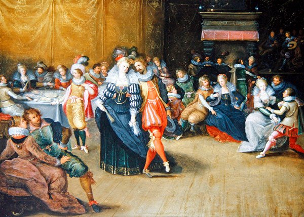 Scena bankietowa (podwyższenie oleju i złota na panelu) autorstwa Frans II the Younger (attr. to) Francken