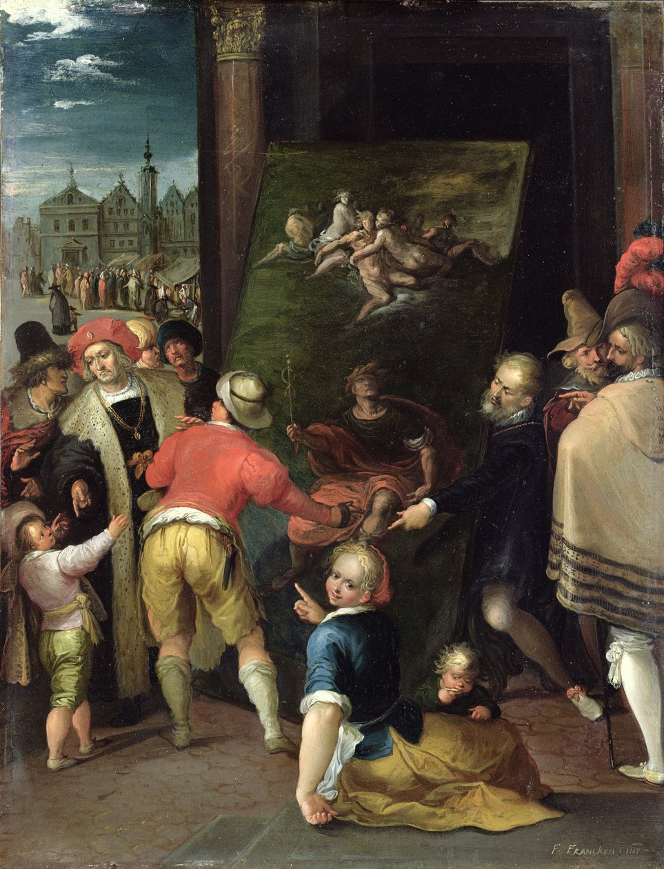 Apelles and the Shoemaker, 1610-15 (olej na miedzi) autorstwa Frans II the Younger Francken