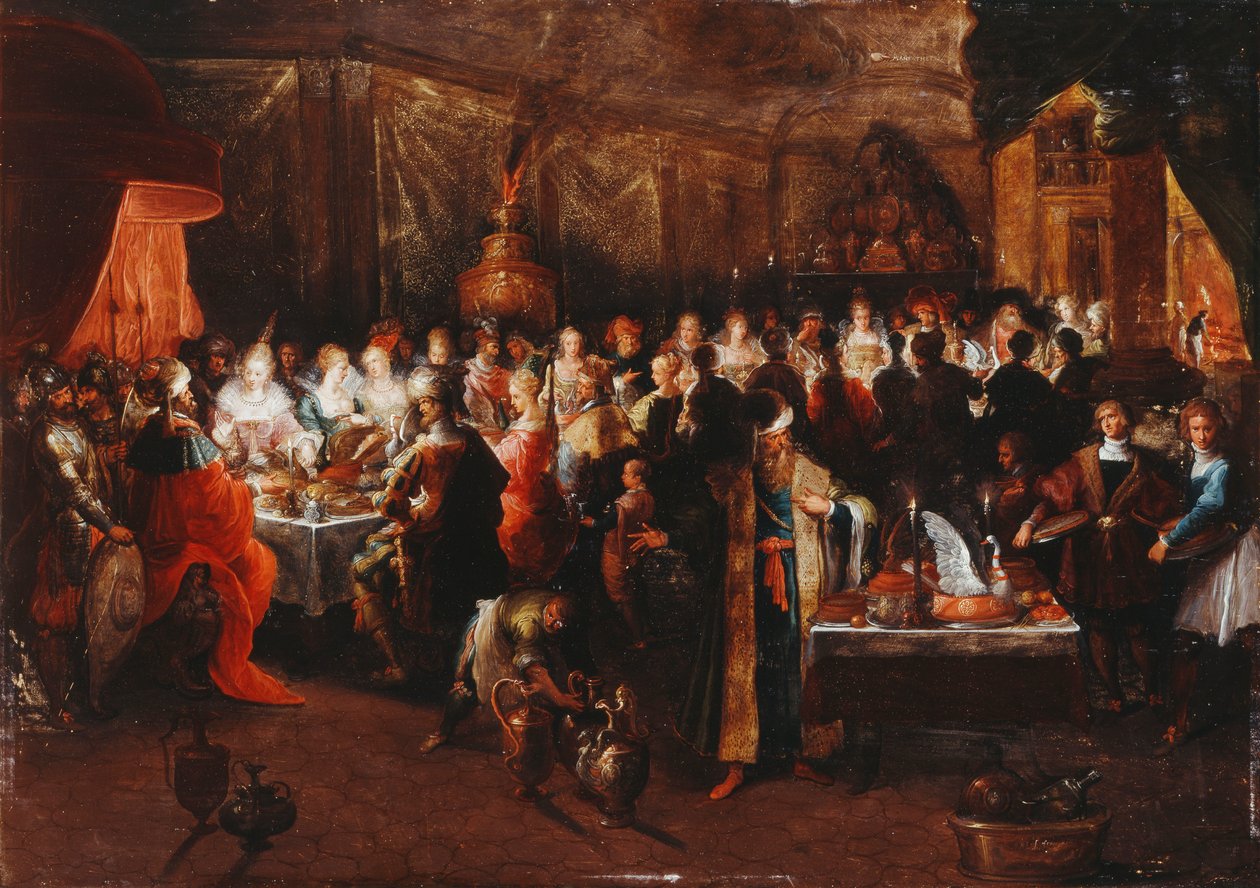 Uczta Baltazara, ok. 1610 autorstwa Frans II the Younger Francken