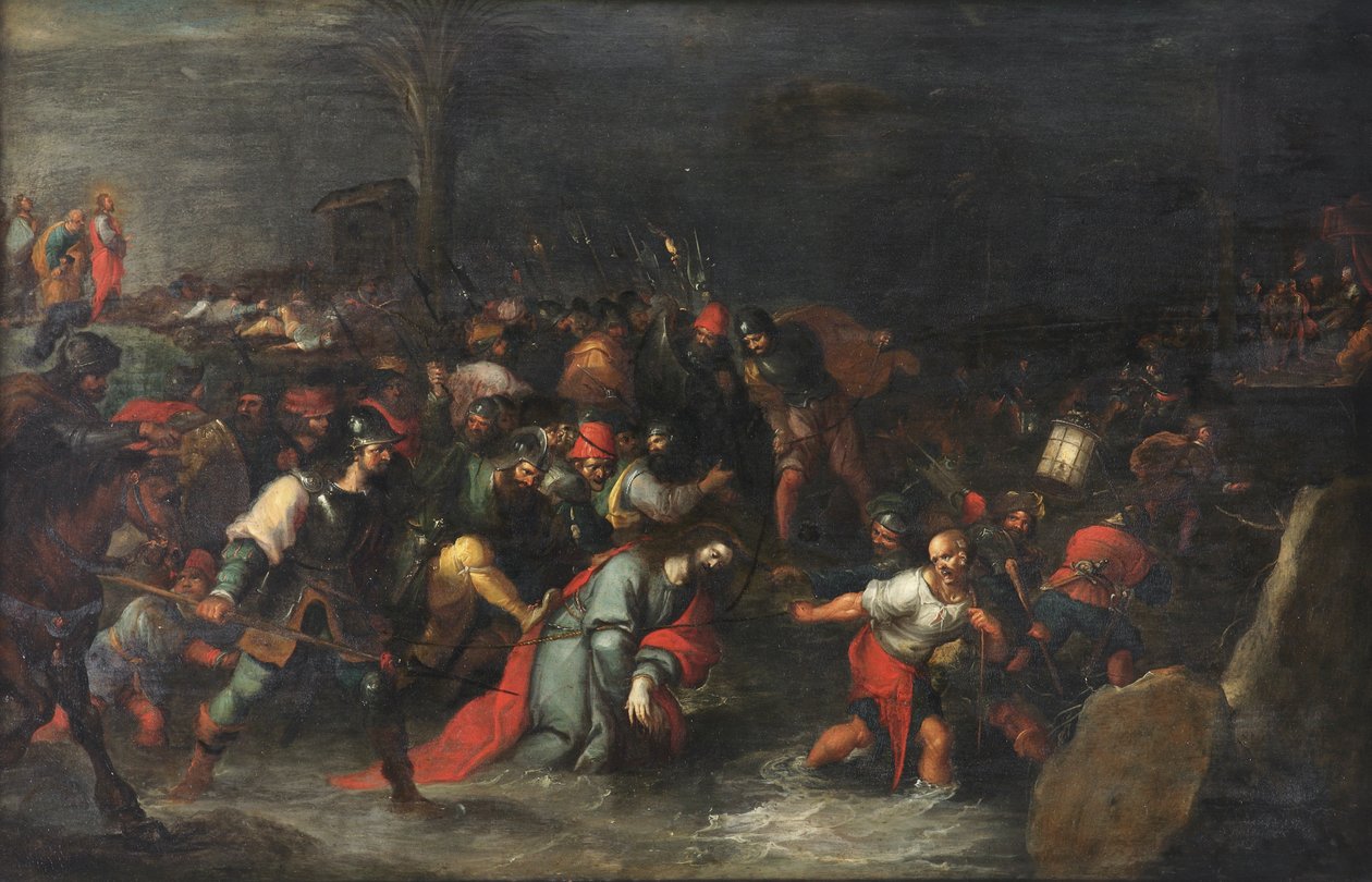Chrystus ciągnięty przez potok Cedron po jego aresztowaniu autorstwa Frans II the Younger Francken