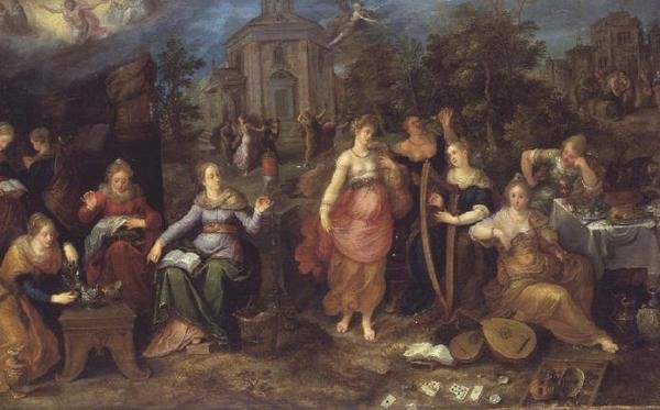 Przypowieść o pannach mądrych i głupich autorstwa Frans II the Younger Francken
