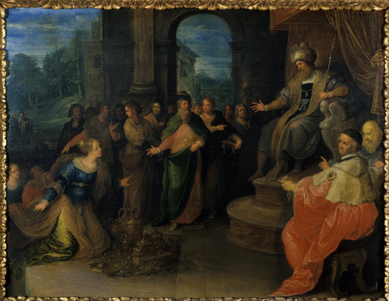 Królowa Saby przed Salomonem, przed 1640 autorstwa Frans II the Younger Francken