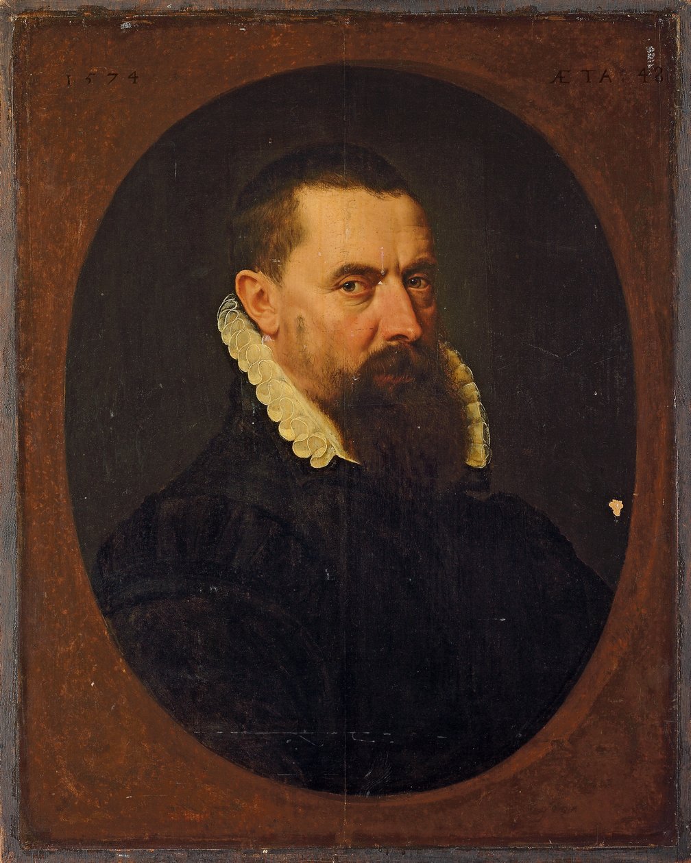 Portret brodatego dżentelmena, 1574 autorstwa Frans I Pourbus
