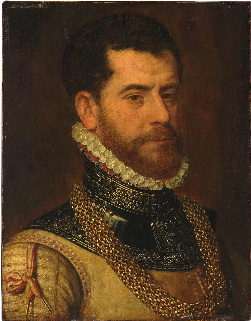 Portret dżentelmena, z monogramem Don Gaspar de Haro y Guzman autorstwa Frans I Pourbus