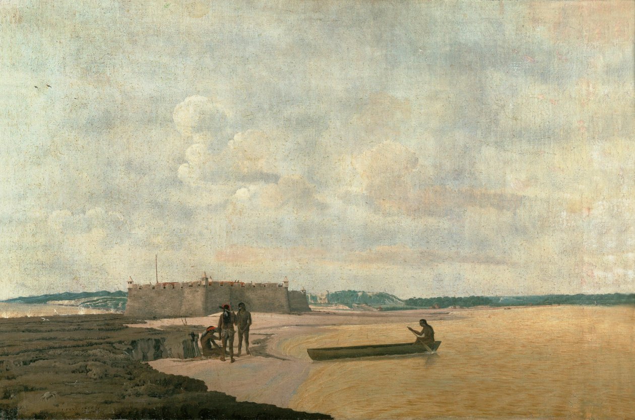 Stary portugalski fort Trzech Magów nad Rio Grande, Brazylia ... autorstwa Frans Jansz Post