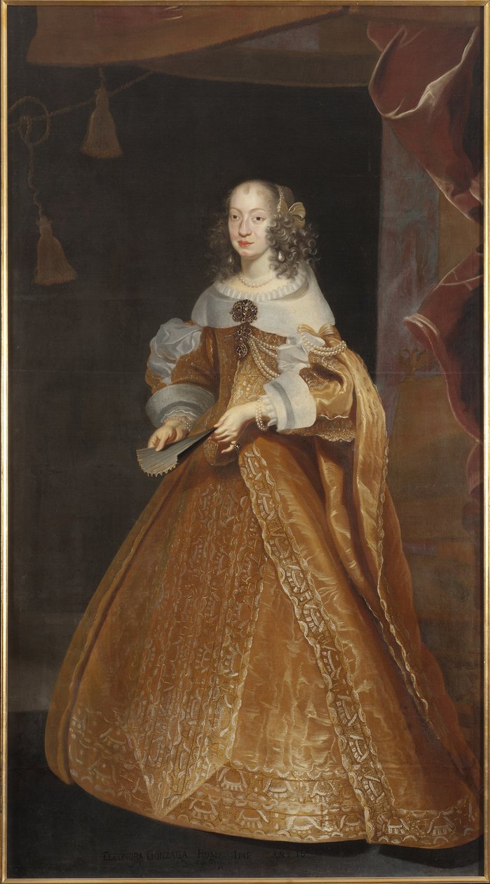 Eleonore de Nevers Mantua (lub de Gonzague Mantoue lub de Mayenne), Cesarzowa Świętego Cesarstwa - Portret księżniczki Eleonory Gonzagi z Mantui, Nevers i Rethel (1630-1686), Święta Cesarzowa Rzymska, autorstwa Luycxa, Fransa (1604-1668) . Olej na płótnie. autorstwa Frans Luyckx or Leux