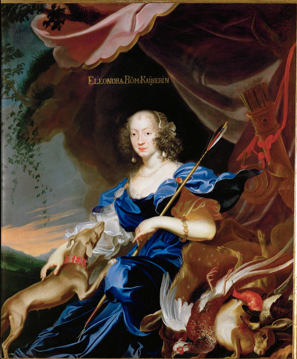 Eleonora Gonzaga, córka Carlo Gonzagi, hrabiego Rethel, żona cesarza Ferdynanda III, przedstawiona jako Diana ... (olej na płótnie) autorstwa Frans Luycx