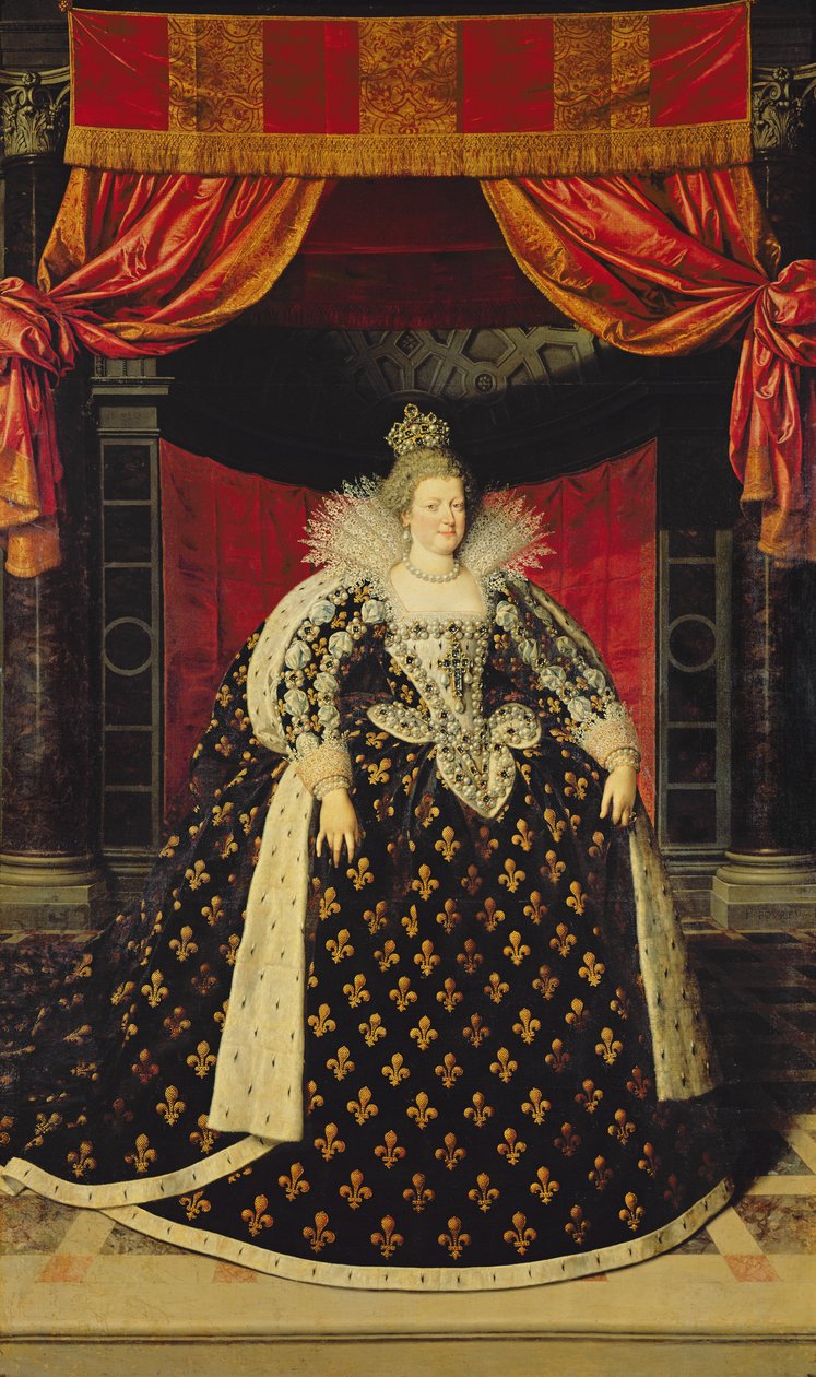 Marie de Medici (1573-1642) w szatach koronacyjnych, ok. 1610 autorstwa Frans Pourbus the Younger