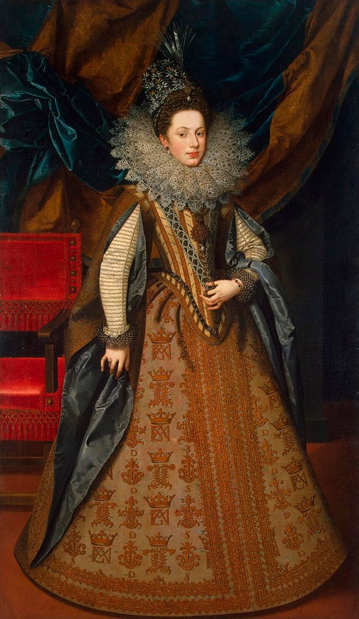 Portret Małgorzaty Sabaudzkiej, 1589-1655, księżnej Mantui i Montferratu, 1608. autorstwa Frans Pourbus the Younger