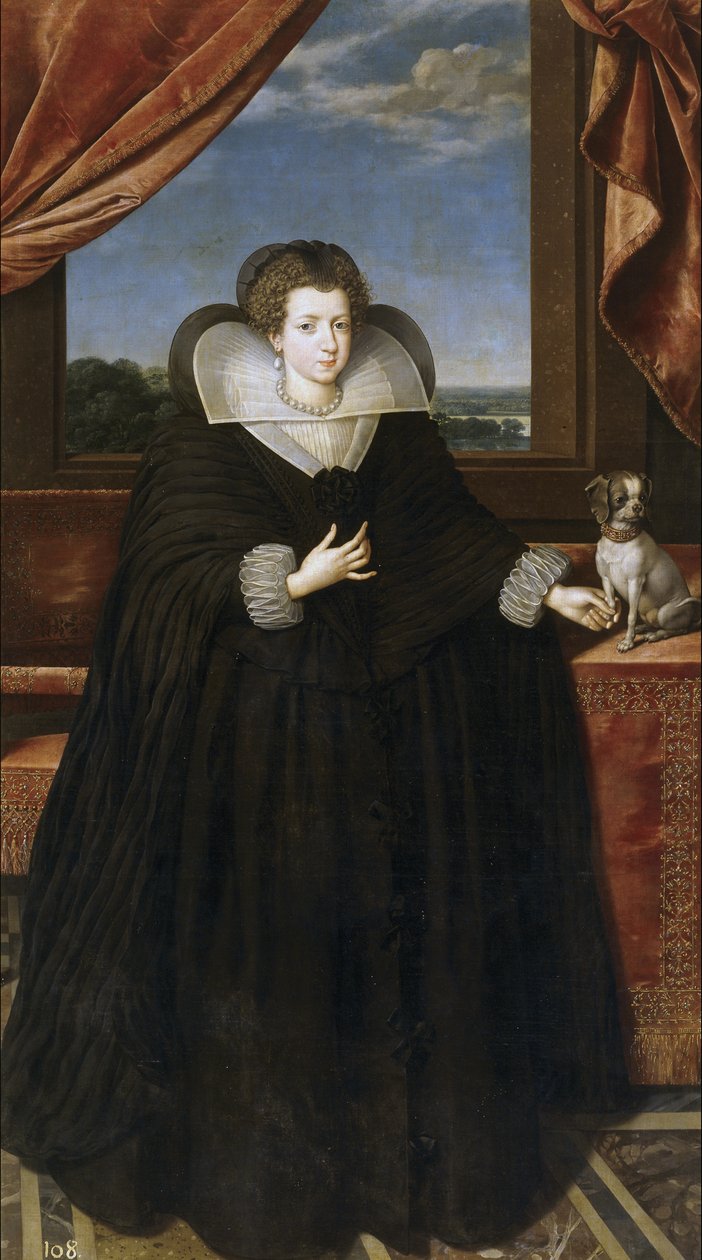 Portret królowej Elżbiety z Francji 1602-1644, królowej małżonki Hiszpanii autorstwa Frans Pourbus the Younger
