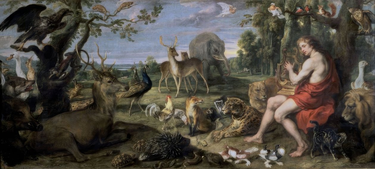 ORFEUS I ZWIERZĘTA - XVII WIEK - OLEJ / PŁÓTNO - 195 × 432 cm - NP 1844 - FLAMENCO BAROK autorstwa Frans Snyders or Snijders