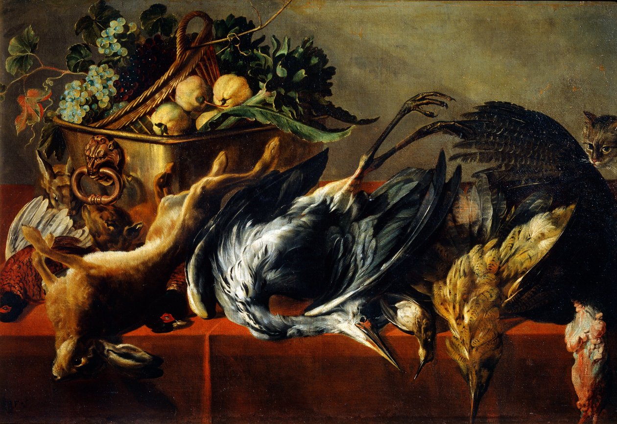 Martwa natura z hebanową skrzynią, XVII wiek autorstwa Frans Snyders or Snijders