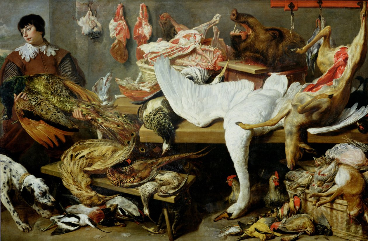 Stoisko z grami (olej na płótnie) autorstwa Frans Snyders or Snijders