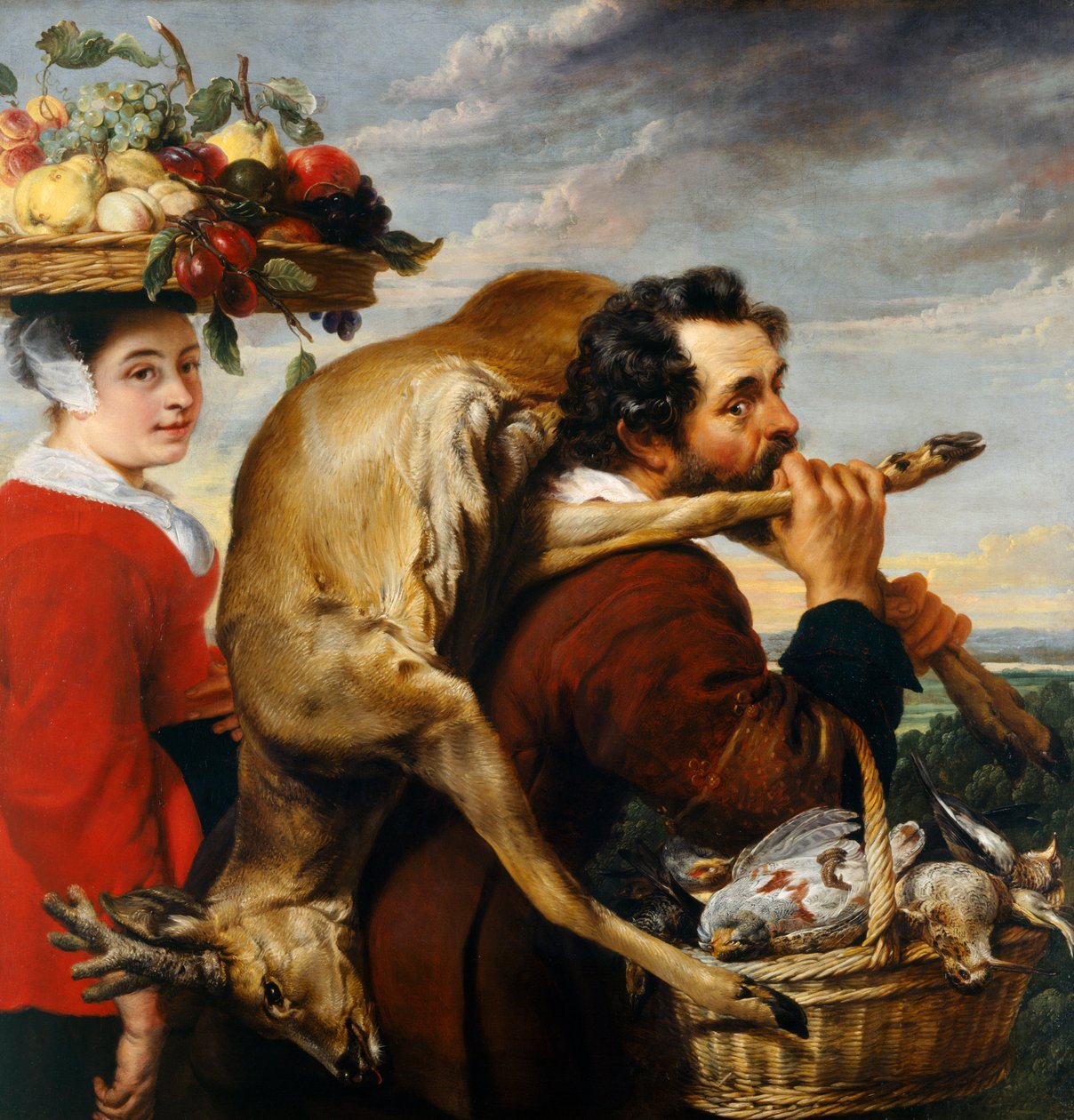 Фигурки с фруктами и дичью (холст, масло)лак autorstwa Frans Snyders or Snijders