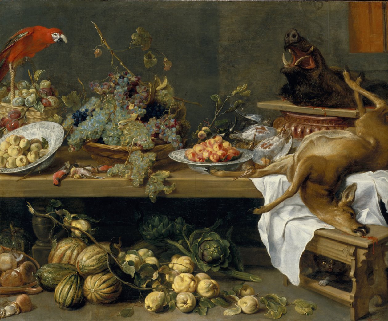 Martwa natura z owocami, warzywami i martwą zwierzyną, 1635 autorstwa Frans Snyders or Snijders