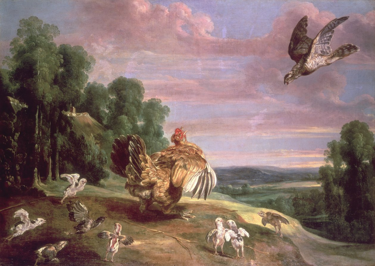 Jastrząb i kura autorstwa Frans Snyders or Snijders