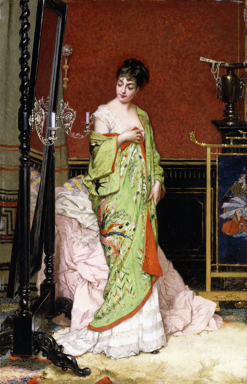 Zielone kimono, 1876 autorstwa Frans Verhas