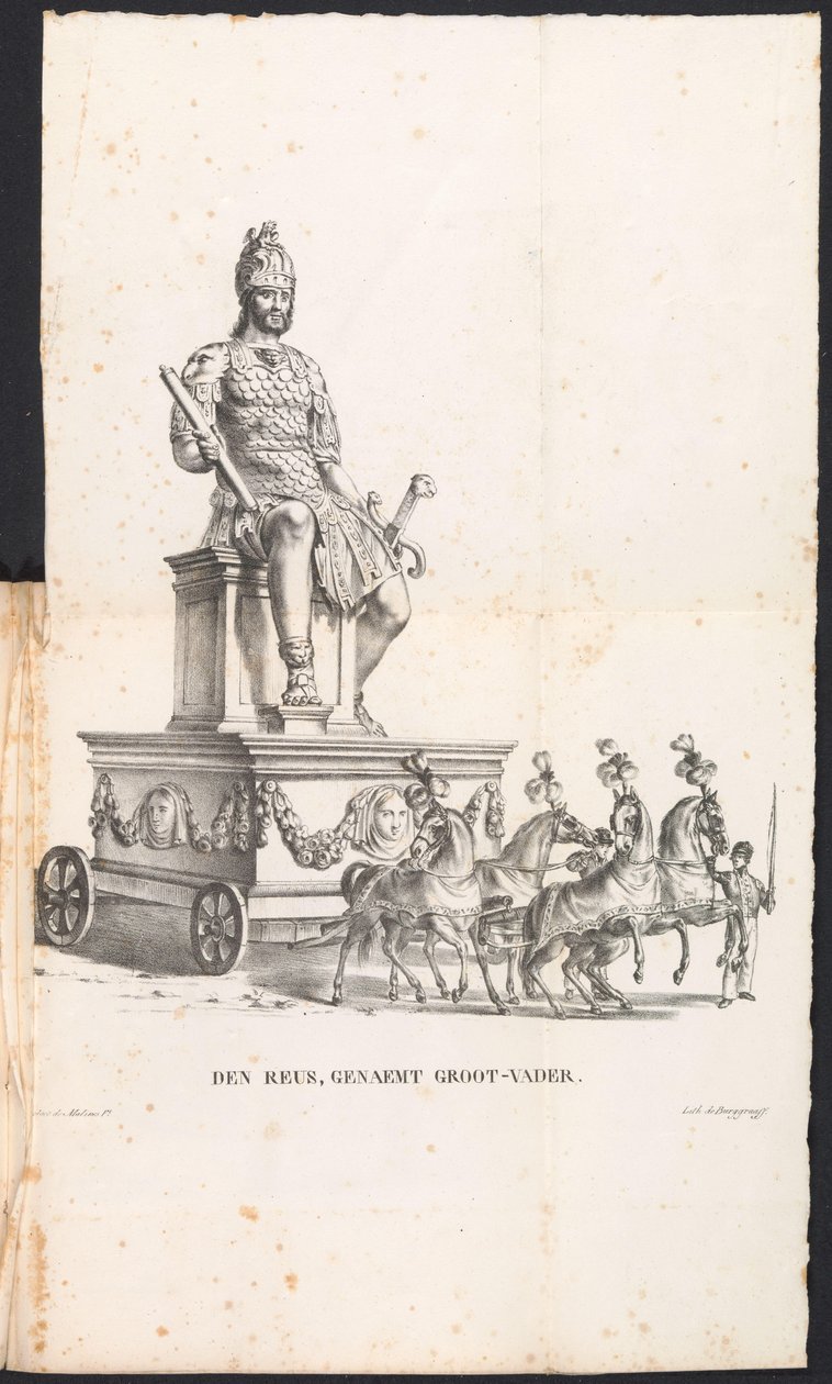 Wielki Dziadek w Procesji Św. Rumbolda, 1825 r Den Reuse, zwany Dziadkiem (tytuł na obiekcie) autorstwa Frans Vervloet
