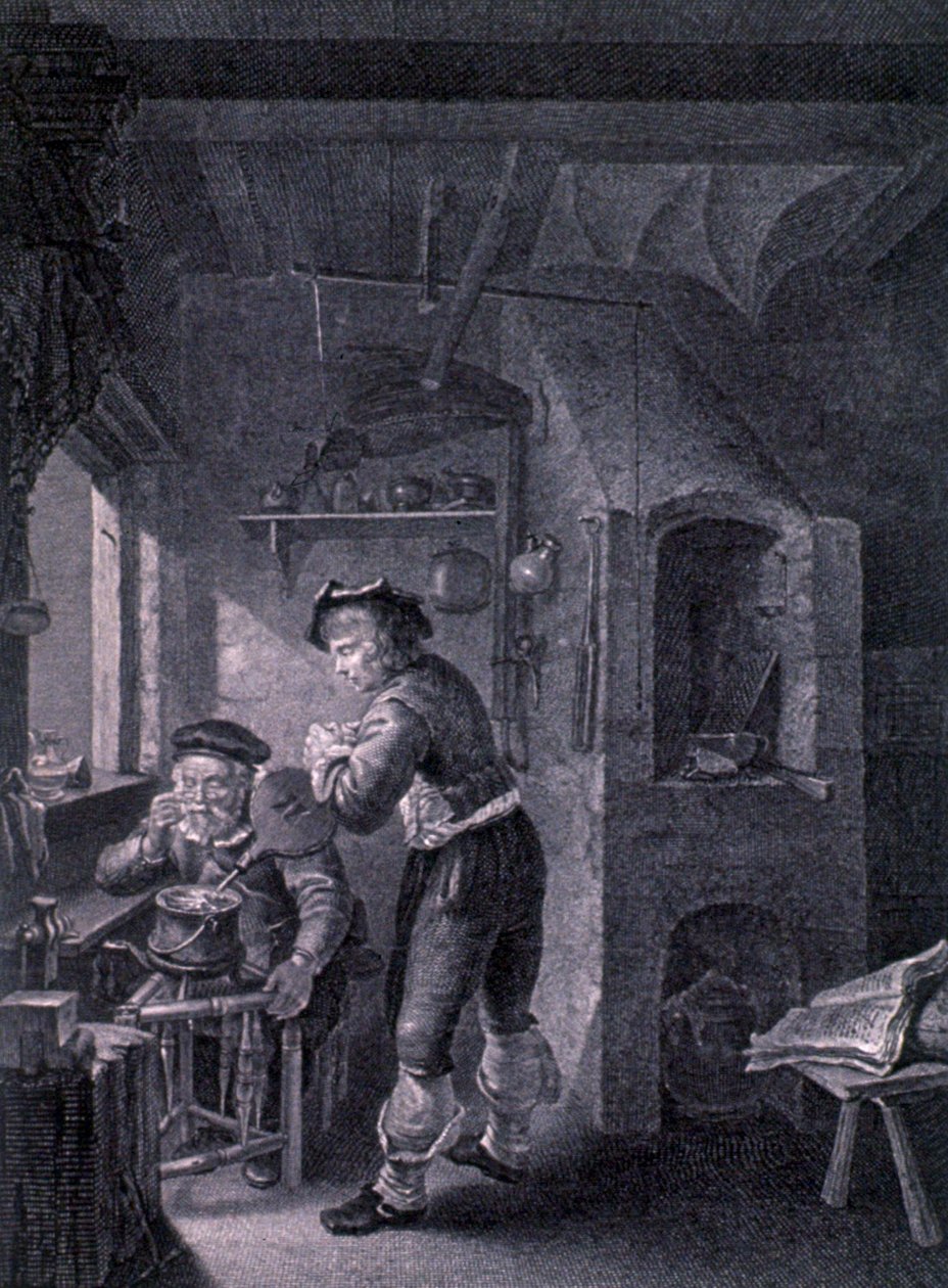 Laboratorium z XVII wieku autorstwa Frans van (after) Mieris