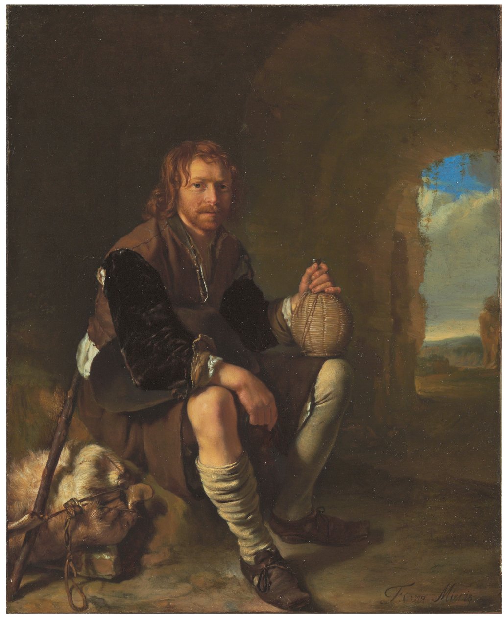 Podróżnik w spoczynku autorstwa Frans van Mieris