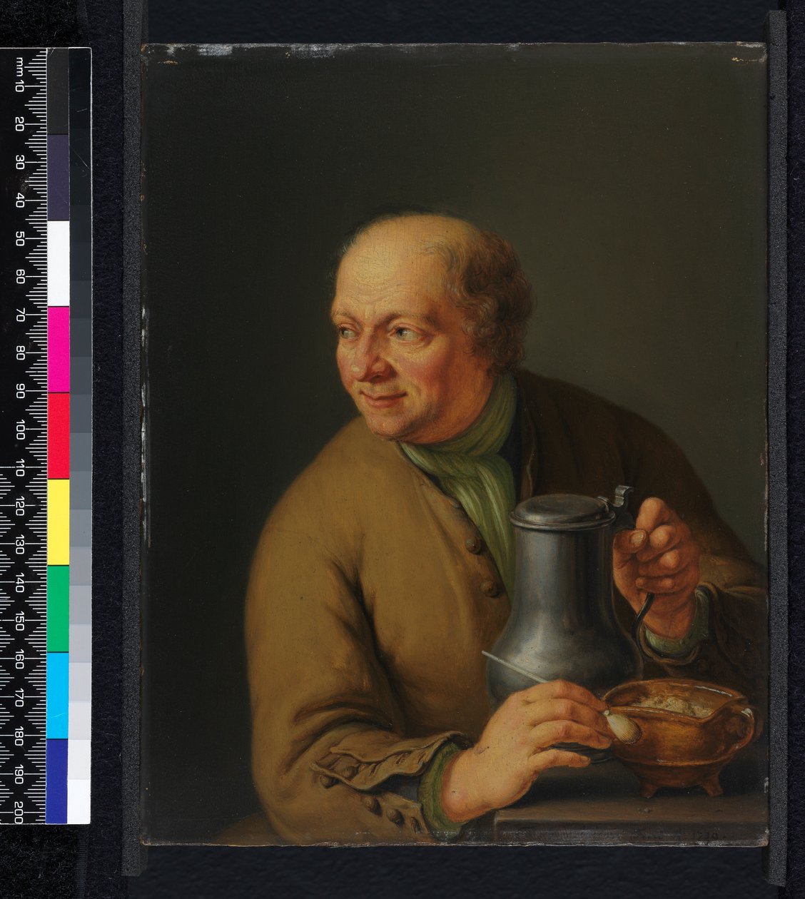 Mężczyzna z kuflem, 1739 autorstwa Frans van Mieris