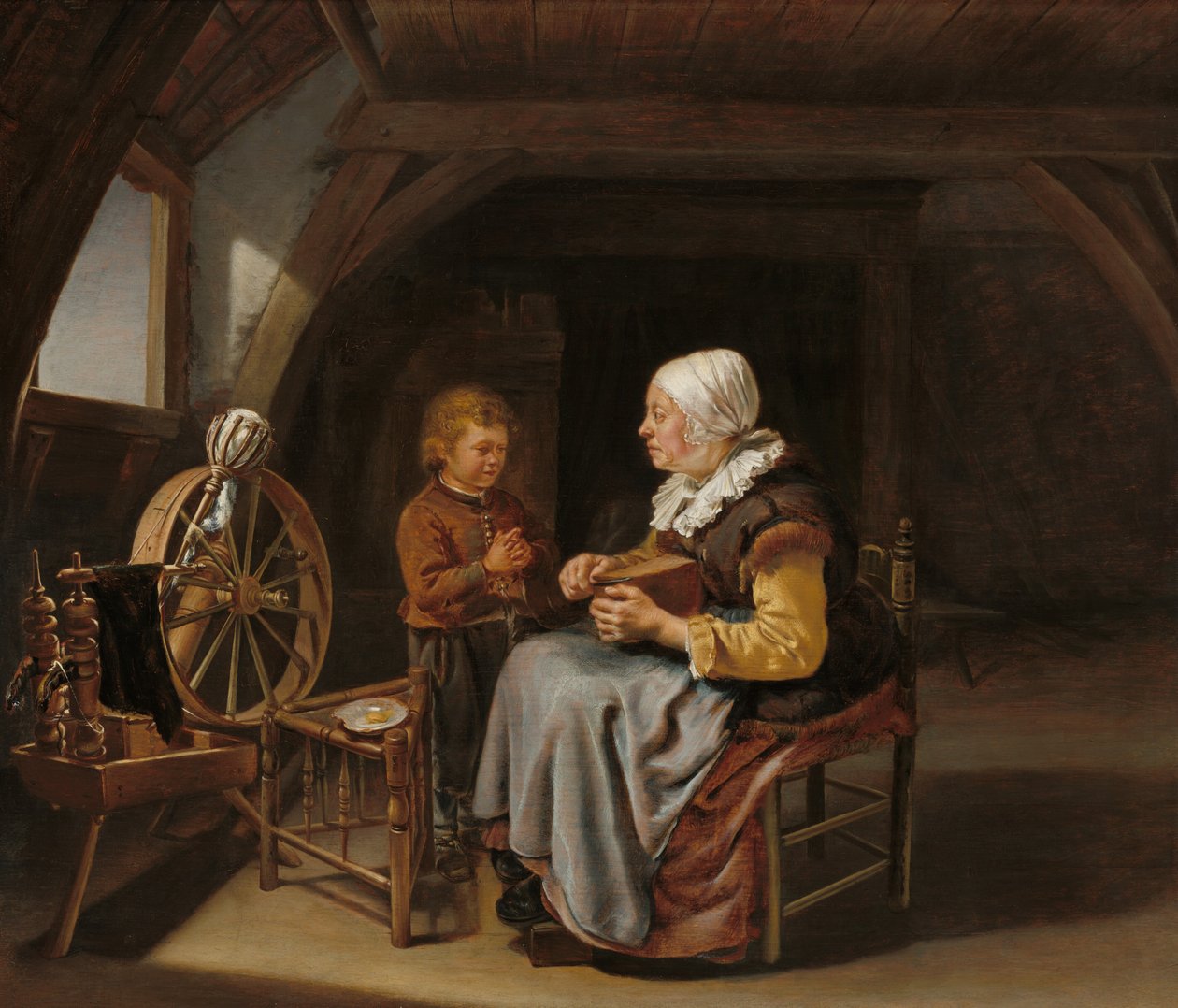 Mówiąc łaskę, ok. 16501655. autorstwa Frans van Mieris