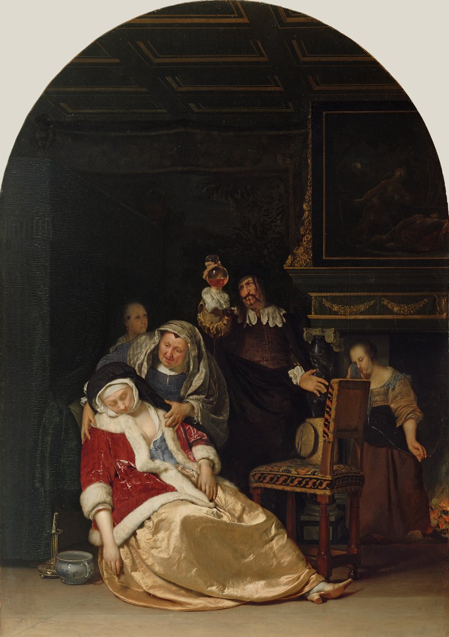 Wizyta lekarzy, 1667 autorstwa Frans van Mieris