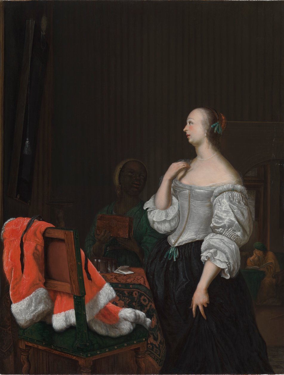 Kobieta stojąca przed lustrem autorstwa Frans van Mieris the Elder