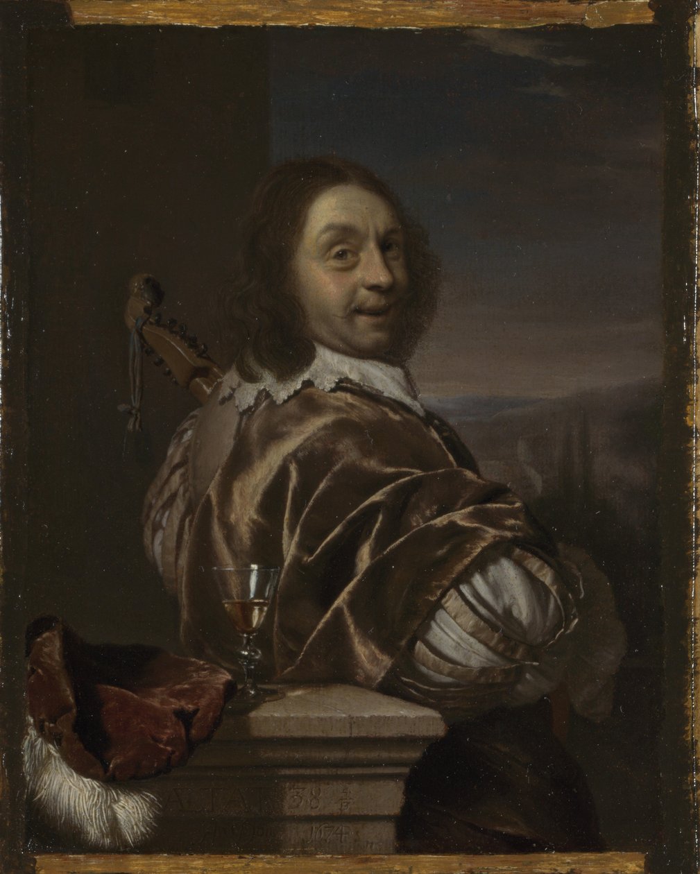 Autoportret z cytryną, 1674 autorstwa Frans van Mieris the Elder