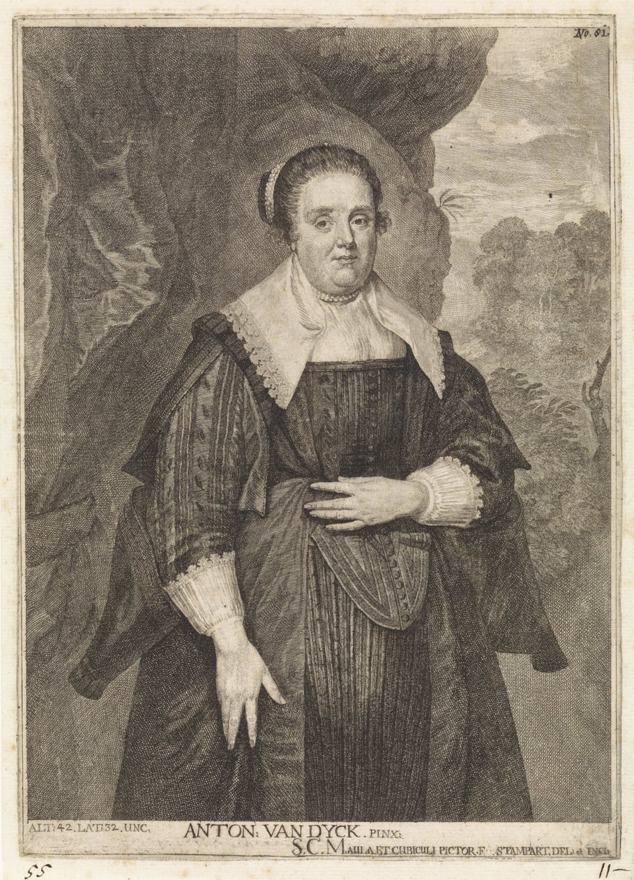 Portret nieznanej kobiety Theatrum Artis Pictoriae (tytuł serii) autorstwa Frans van Stampart
