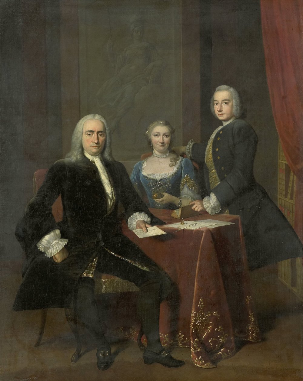 Grupa rodzinna we wnętrzu autorstwa Frans van der Mijn