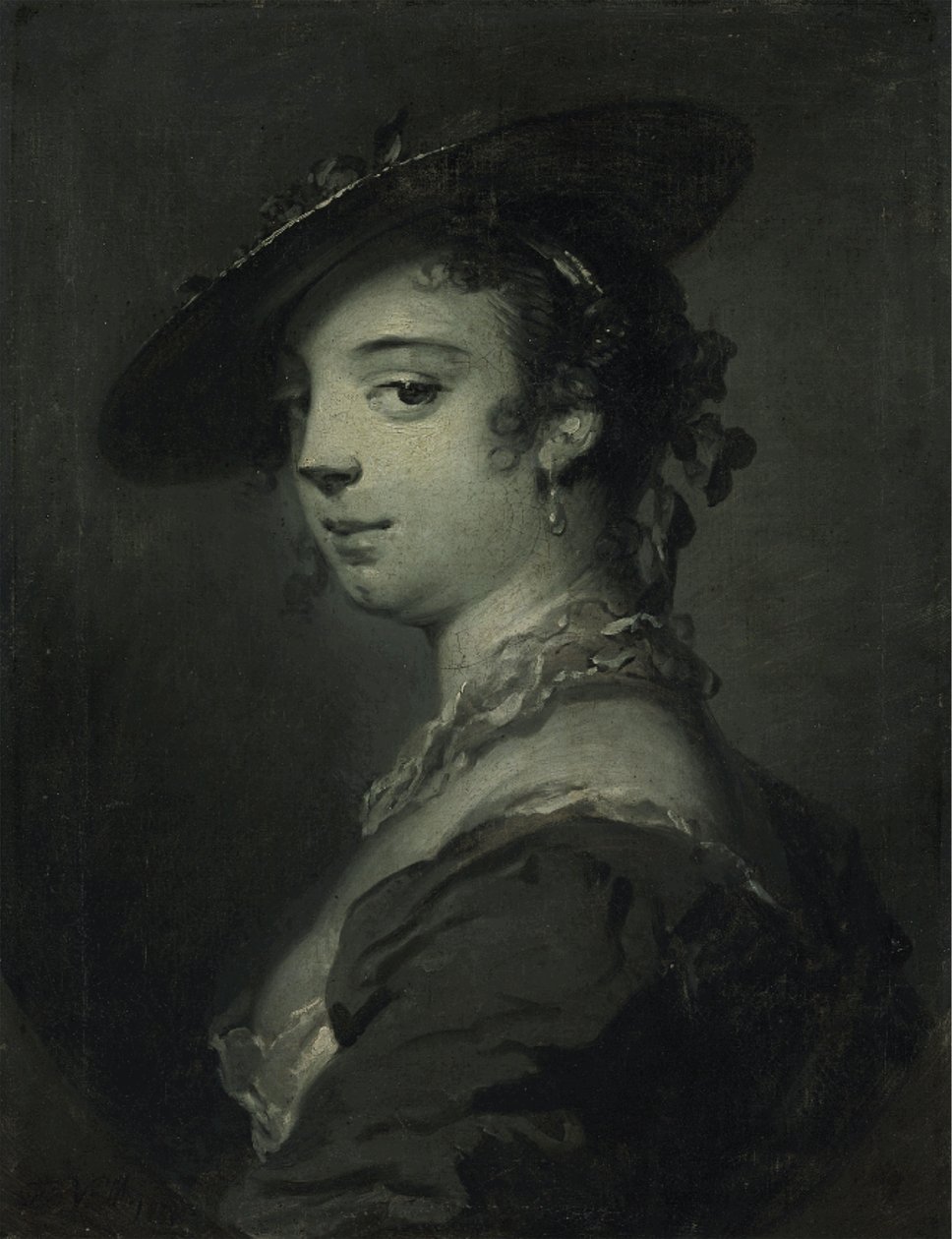 Portret młodej damy w popiersiu (olej na płótnie) autorstwa Frans van der Mijn