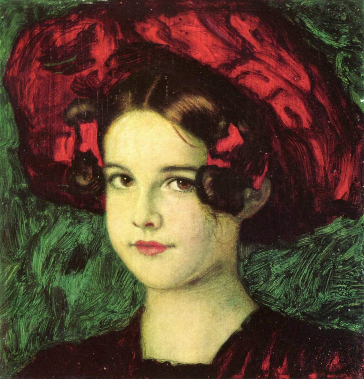 Marysia w czerwonym kapeluszu autorstwa Franz von Stuck