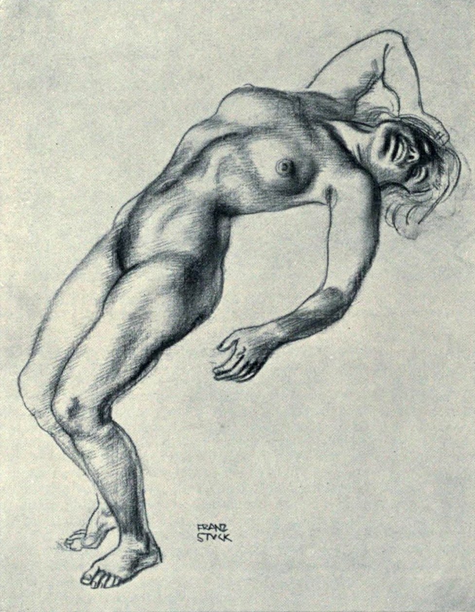 rysunek nago autorstwa Franz von Stuck