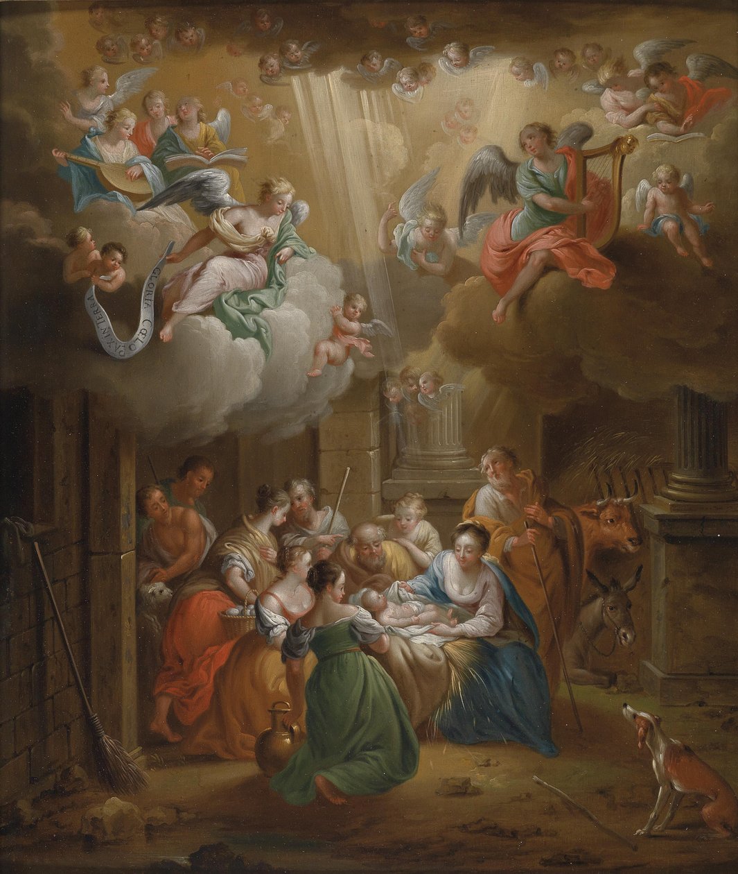 Adoracja pasterzy autorstwa Franz Christoph Janneck