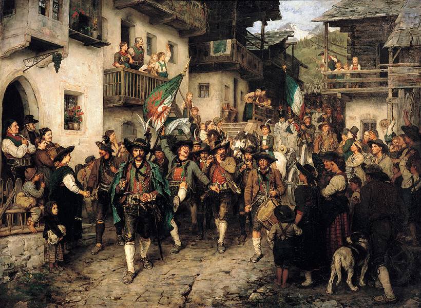 Powrót Tiroler Landsturm w wojnie 1809 r. autorstwa Franz Defregger