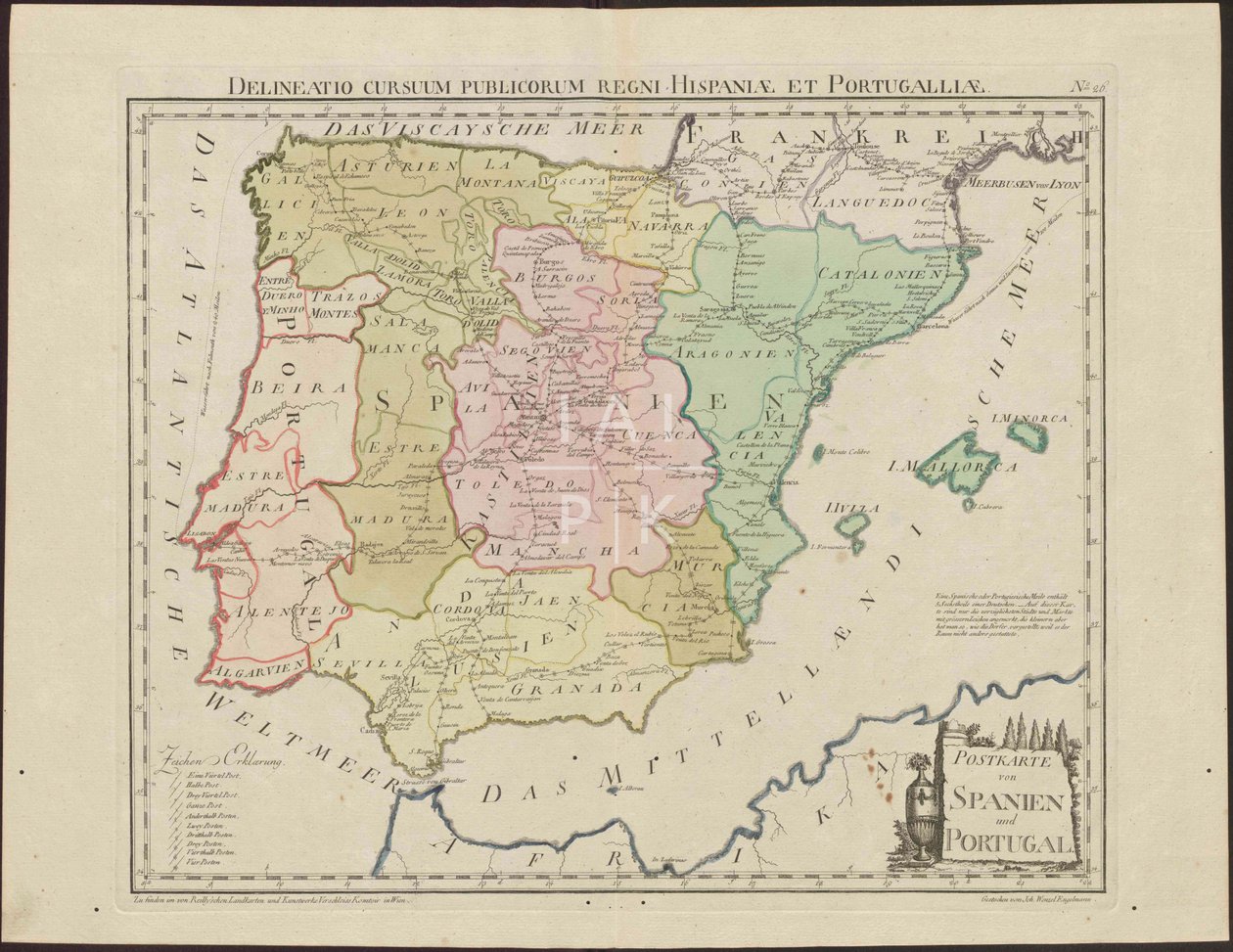 Postkarte von Spanien und Portugal. [ok. 1 autorstwa Franz Johann Joseph von Reilly  