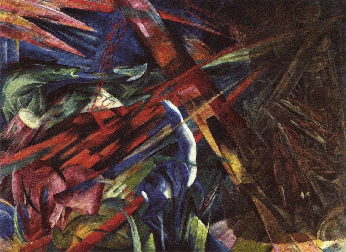 Tierschicksalenangielski: Los zwierząt autorstwa Franz Marc