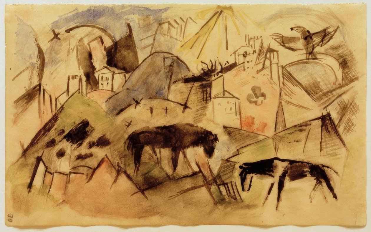 Biedny stan Tyrolu autorstwa Franz Marc