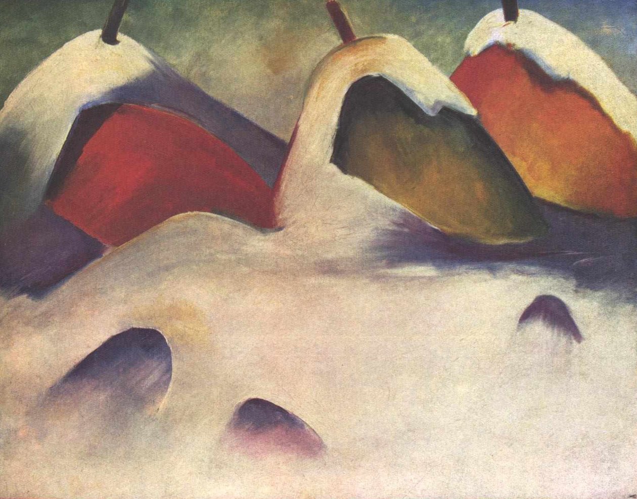 Przyczajony na śniegu autorstwa Franz Marc