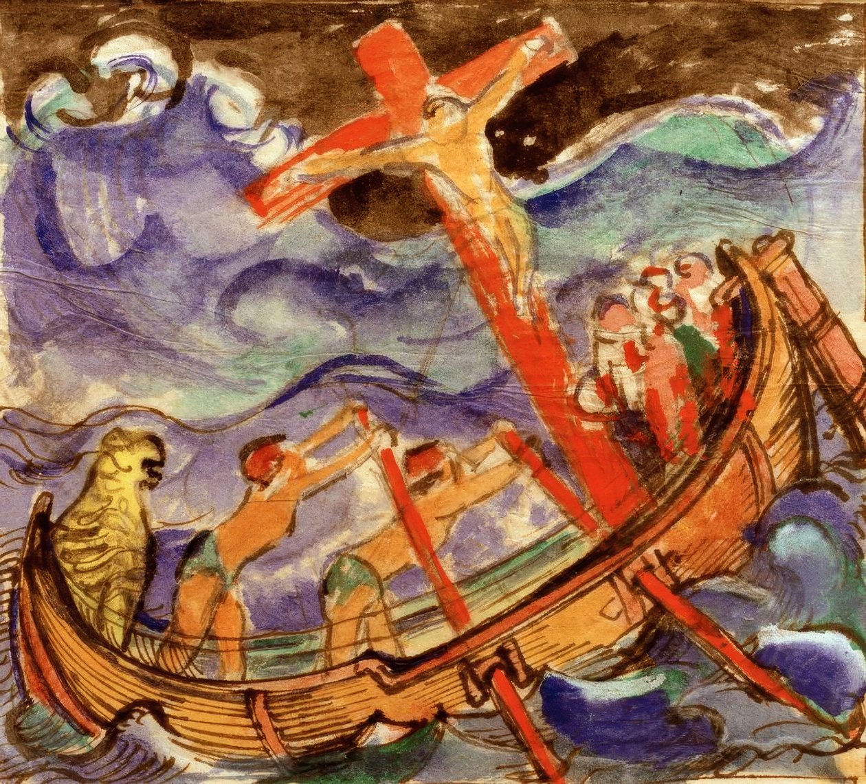 Rejs w burzy autorstwa Franz Marc