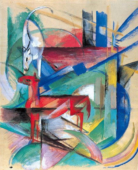 Krajobraz ze zwierzętami autorstwa Franz Marc