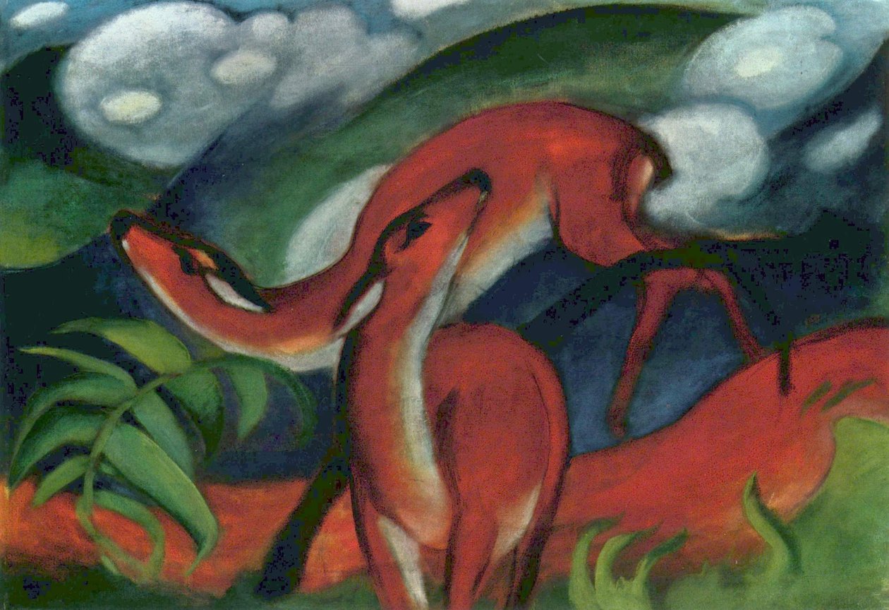 Czerwony jeleń autorstwa Franz Marc